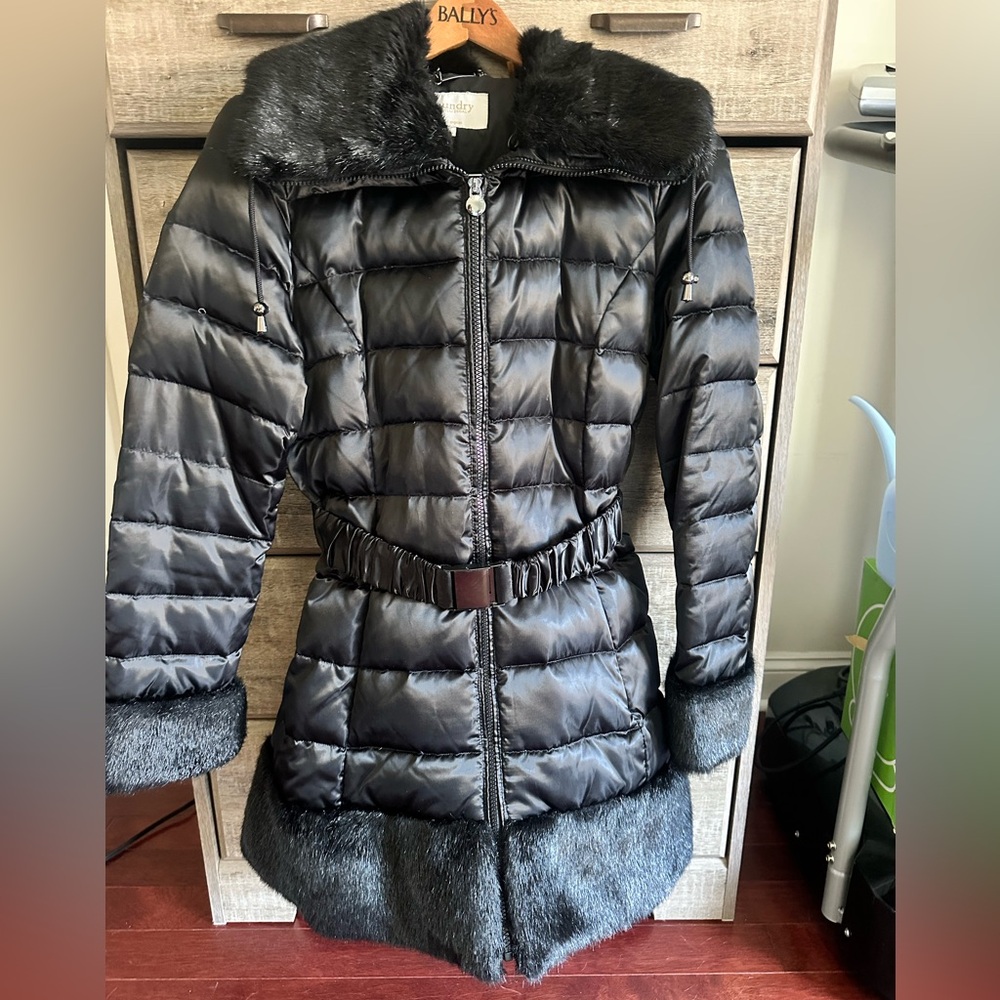 Laundry black winter coat